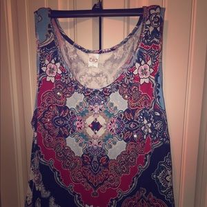 dressy tank top with beads and fancy bottom