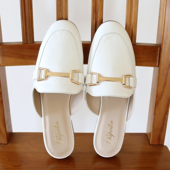 paplika Shoes - garson-white loafer mule