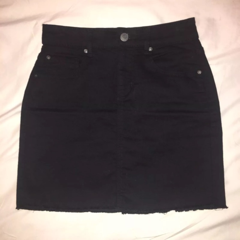 Black Denim Skirt