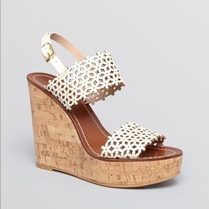 Tory Burch Floral Perforated Wedge