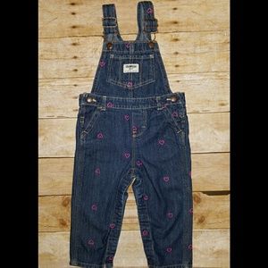 OshKosh Denim Heart Print Overalls