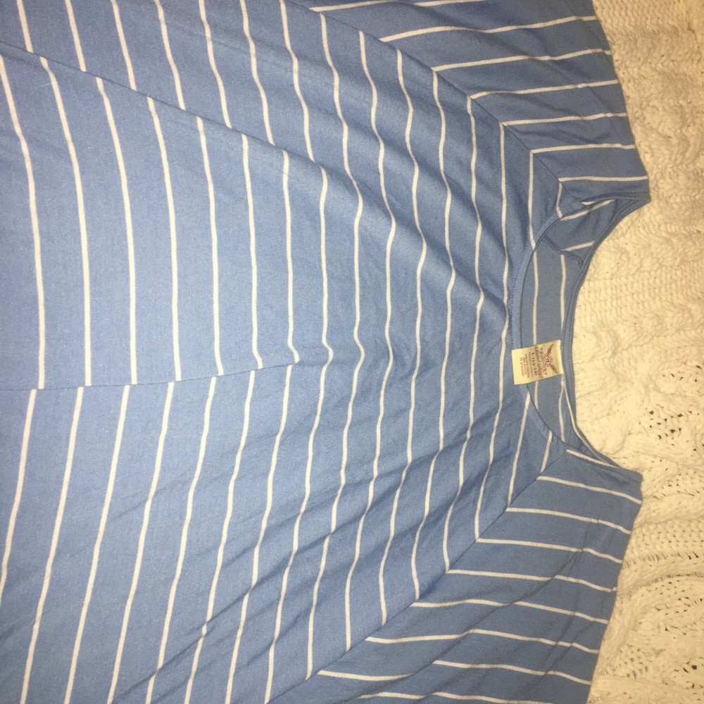 Striped shirt , connected sleeve