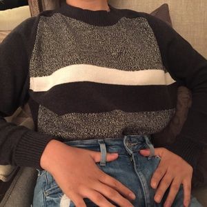 Grey Color-block Sweater