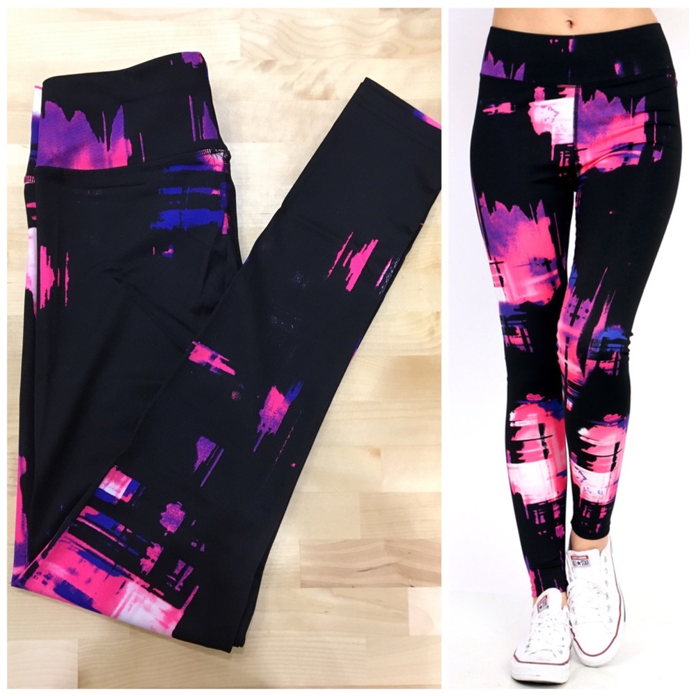 🆕 pink and black yoga activewear leggings