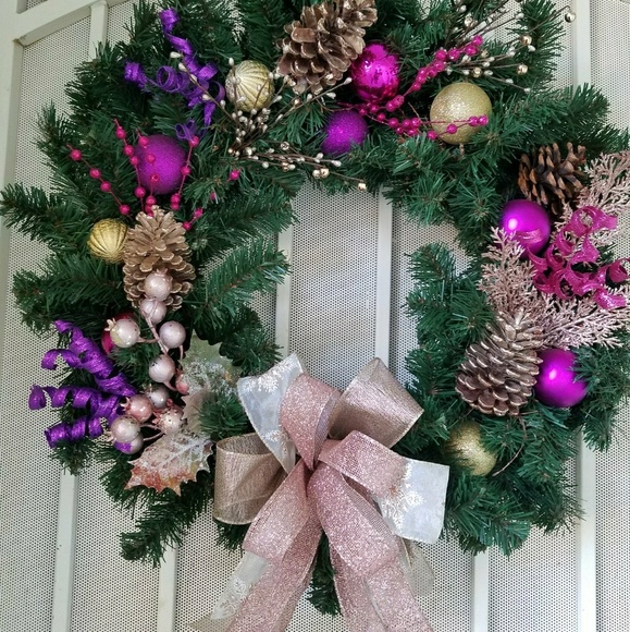 Pink and purple wreath - Picture 2 of 2