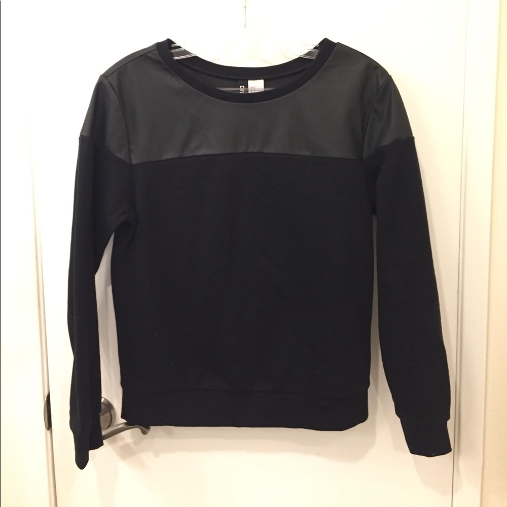 H&M Faux Leather Sweater