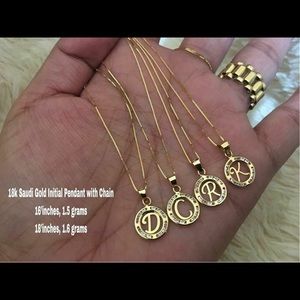 18 k initial necklaces
