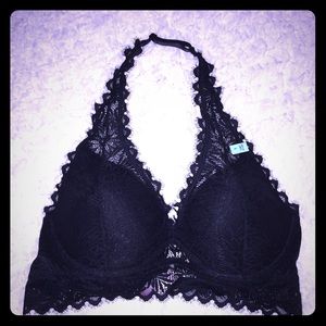 Victoria's Secret PINK Black Lace halter bra NEW! Victoria's Secret PINK Black Lace halter bra NEW!