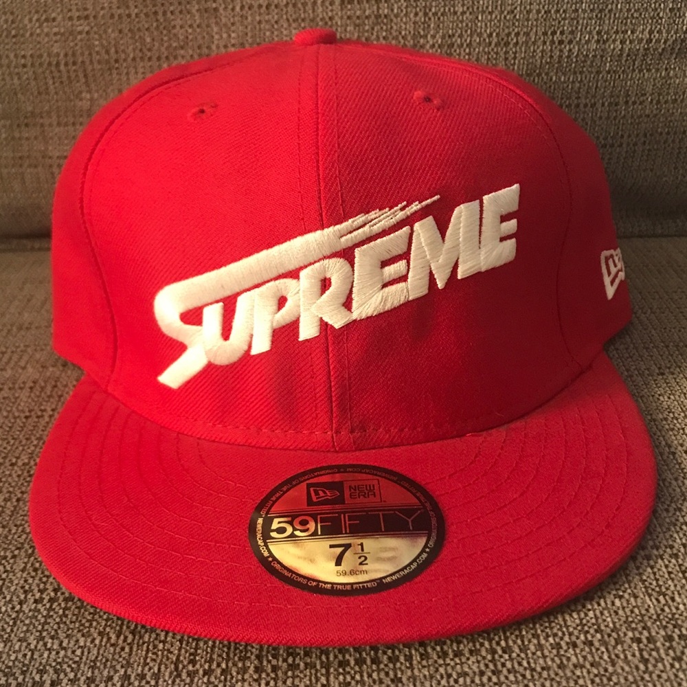 Supreme Red Fitted Cap