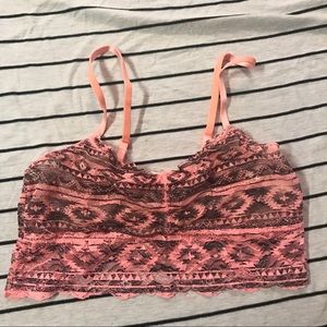 pink & black printed bralette size small