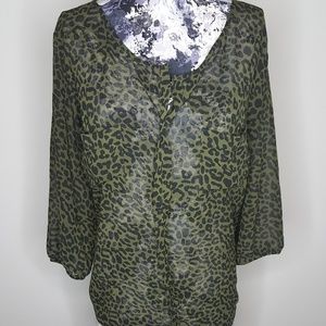 Torrid Olive Cheetah Print Blouse
