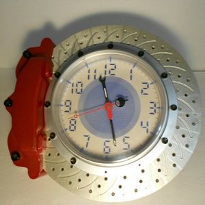 Auto Disc Brake Wall Clock With Red Caliper