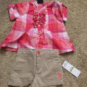 💕 NWT US Polo Assn Baby Girl Short Outfit 3/6M 💕