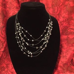 20" metallic silver beaded fashion necklace 20" metallic silver beaded fashion necklace