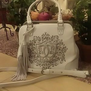 Sharif White Leather Satchel