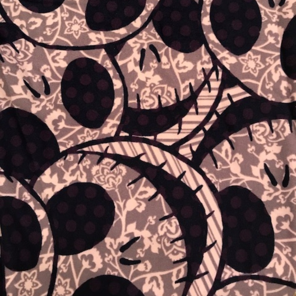 LuLaRoe Jack Heads Floral Polka Dot Leggings OS