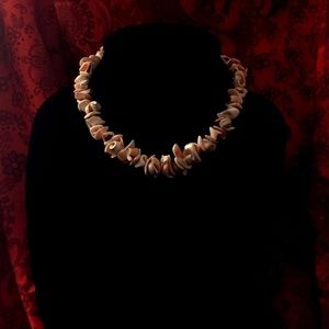 16" Coral, White, & Green Shell Necklace 16" Coral, White, & Green Shell Necklace