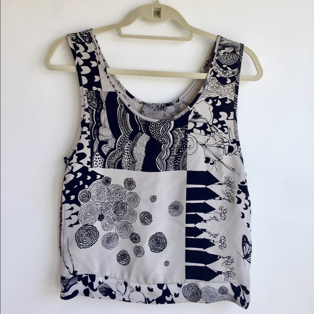 Larson gray silk tank top