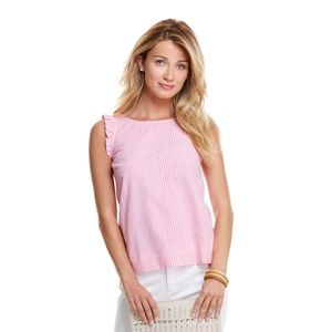 Vineyard Vines Variegated Seersucker Ruffle Top
