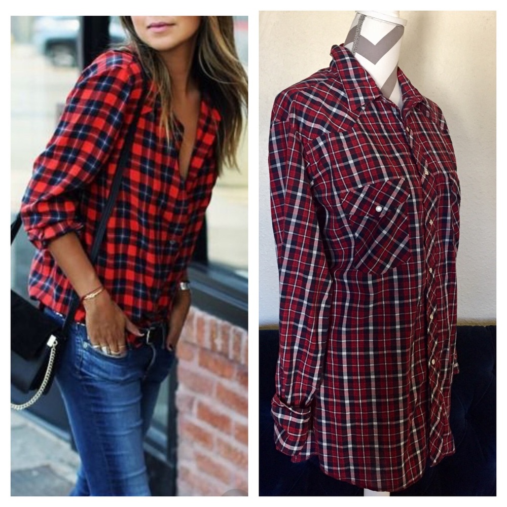 Vintage Authentic Wrangler Plaid Button down