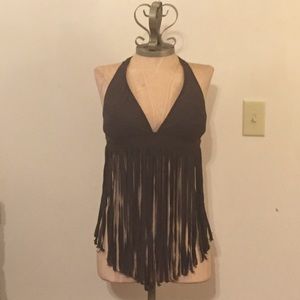 NWOT XL Brown Fringe Mossimo Bikini Top