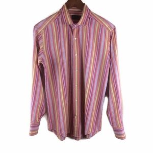 Men's Etro Milano Multi Color Striped Button Shirt