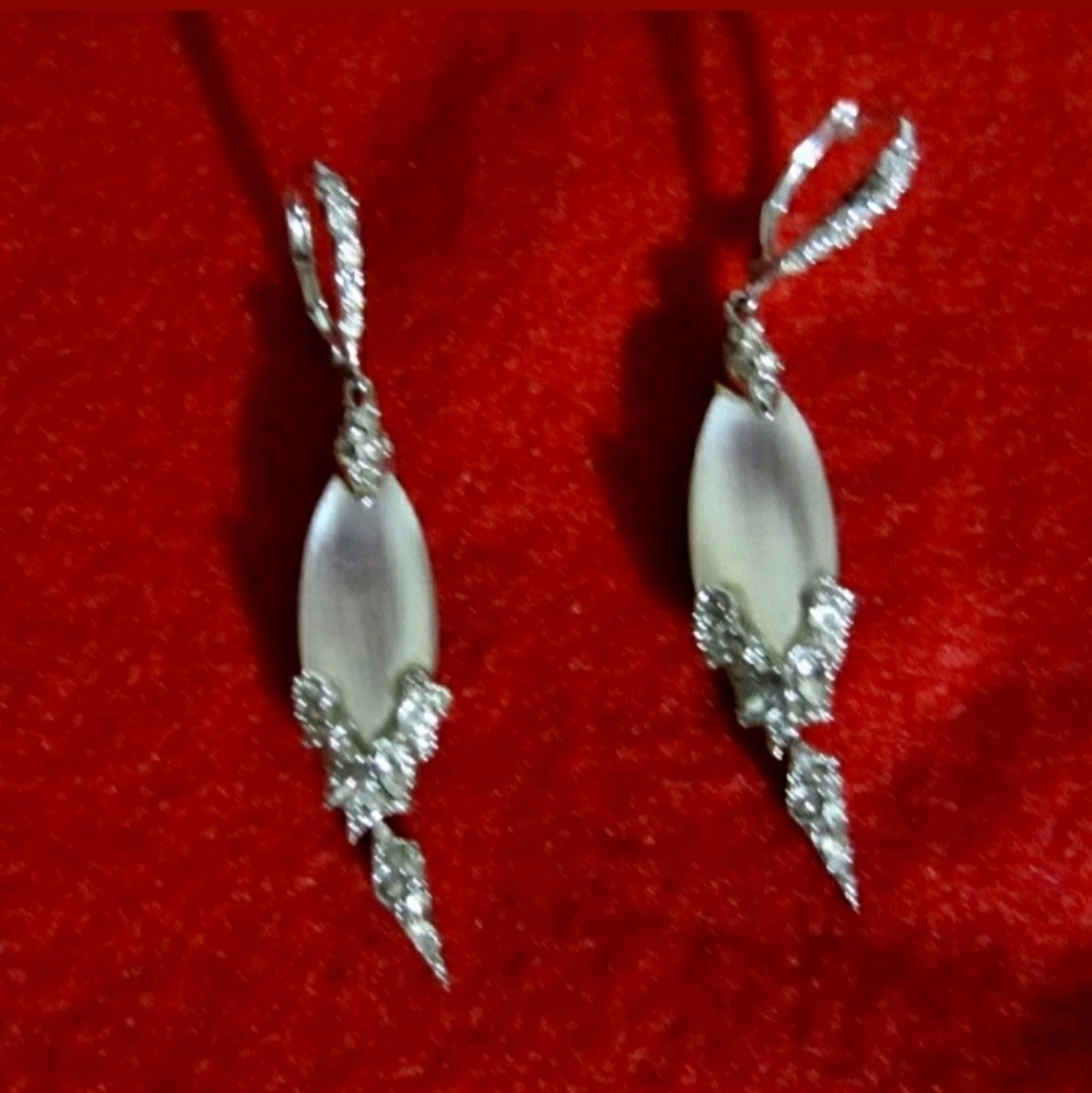 Alexis Bittar Silver Lucite and Crystal Earrings