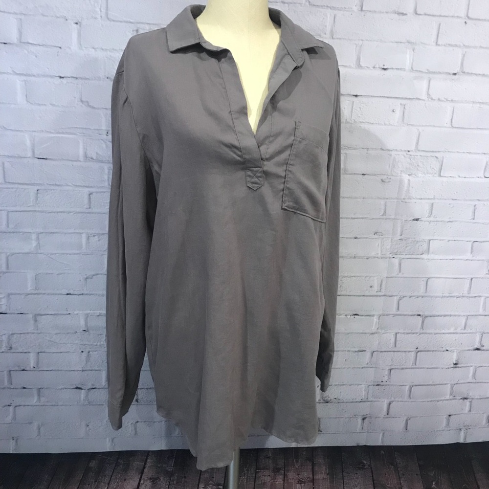 cloth & stone grey pop over top, large