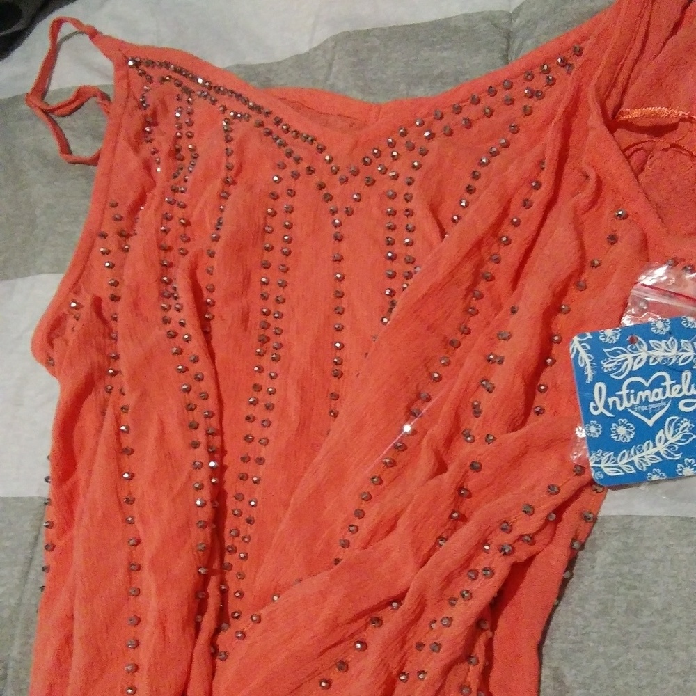 Coral beaded top