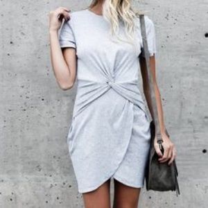 Grey knot dress, short sleeved Grey knot dress, short sleeved