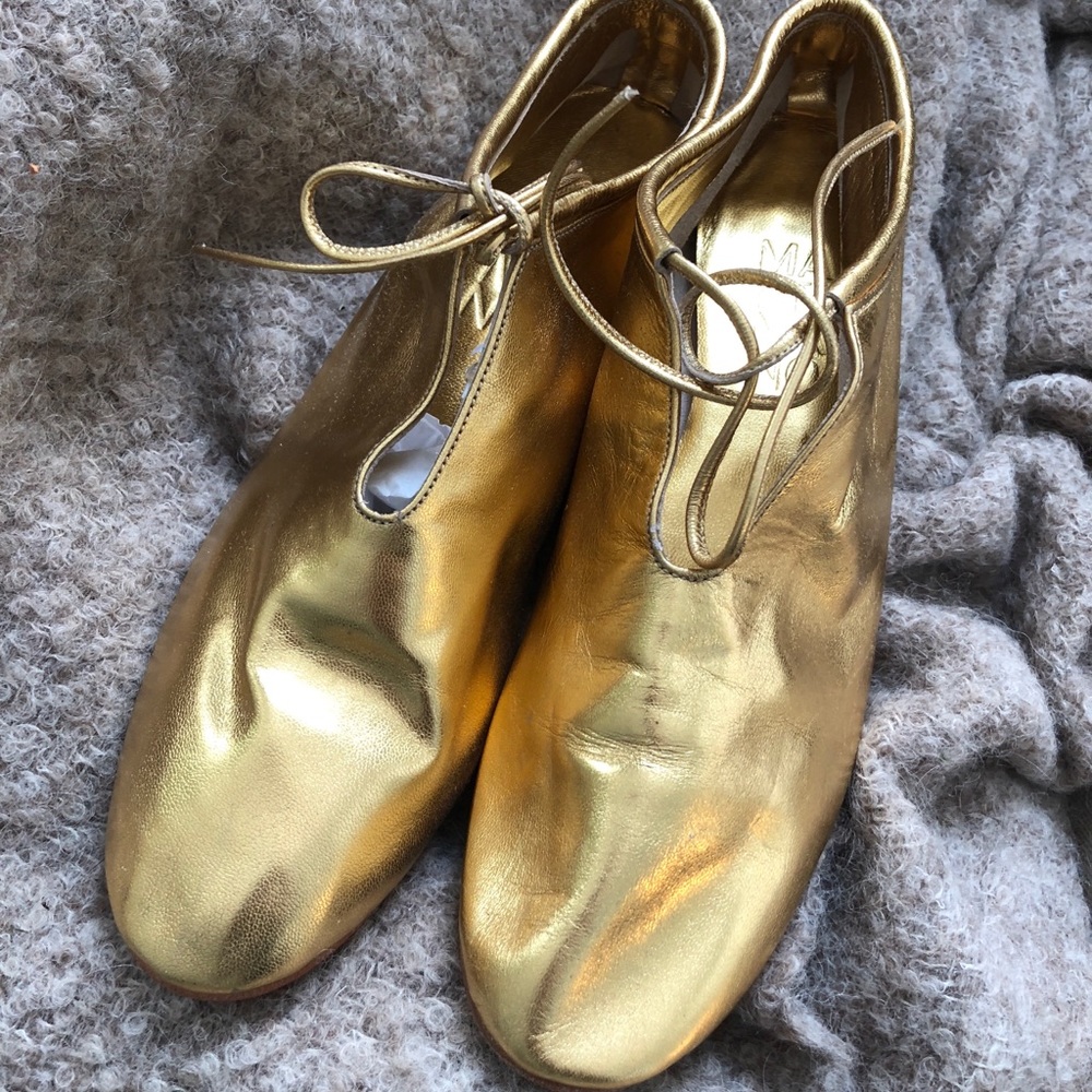 Martiniano Gold Leather Glove Booties