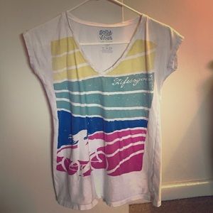 Life is Good v neck shirt good vibes XS