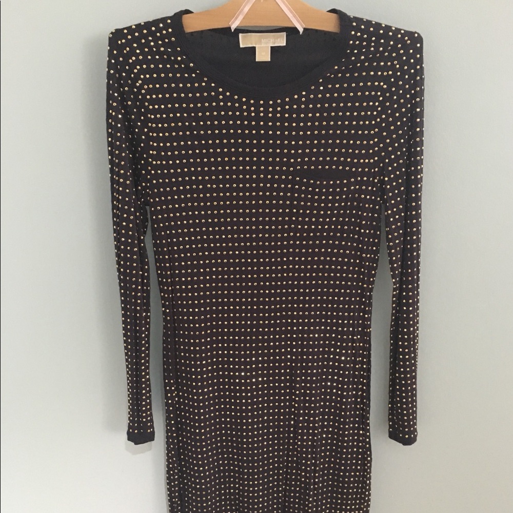 Navy, gold-studded Michael Kors dress