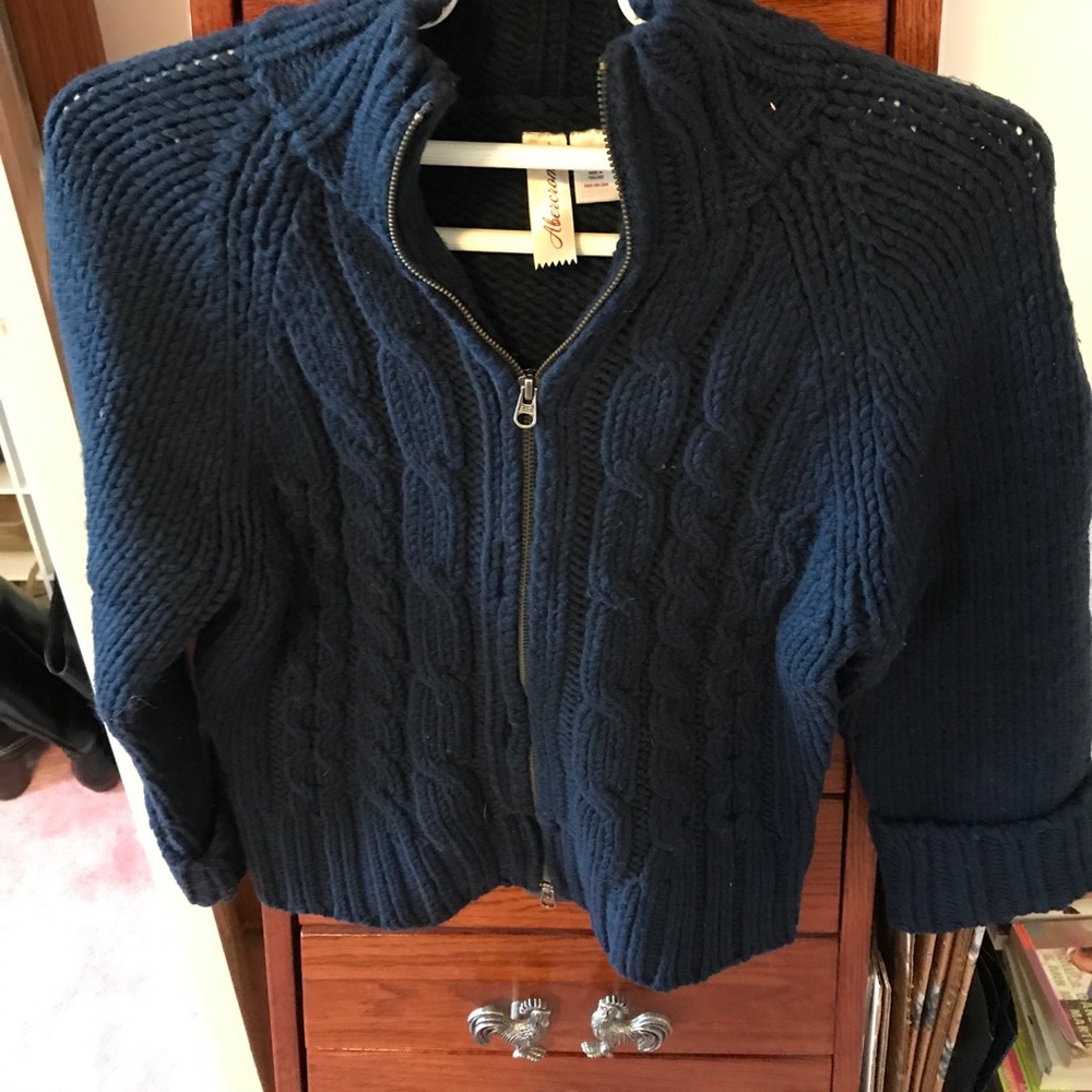 Funnel Neck zip cardigan - EUC