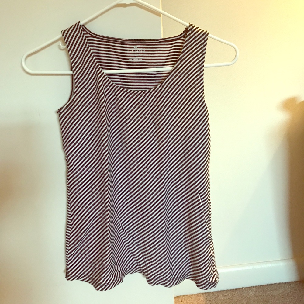 Talbots petites cotton tank top shell striped