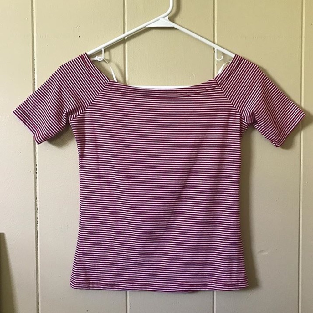 Stripe Off Shoulder Top