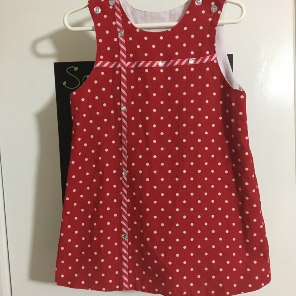 Red with white polka dots toddler dress