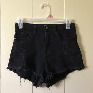 Black Denim Shorts