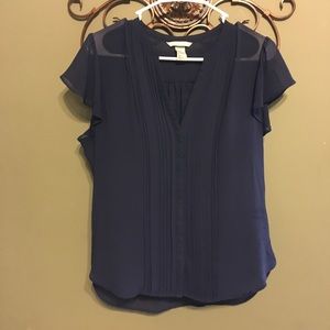💙H&M Sheer Navy Blue Blouse💙