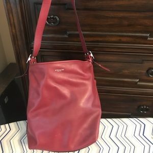 Authentic Red Coach Large Bag