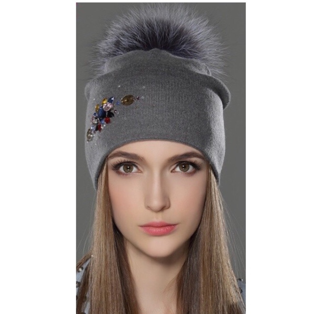 Women's wool bedazzled beanie  hat ✨