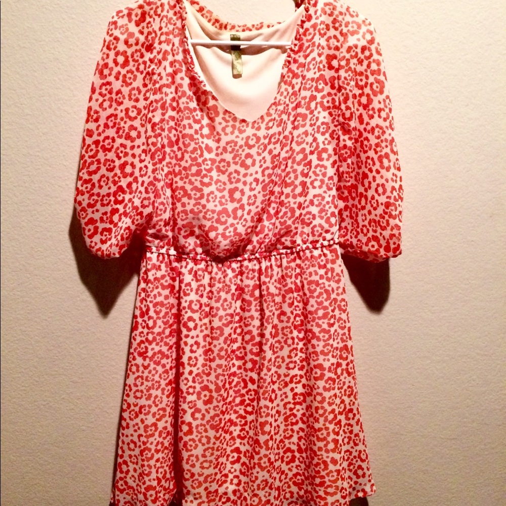 Mid-Length Orange Cheetah Print Dress