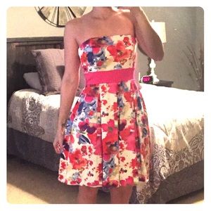 A.P.N.Y Strapless Floral Dress