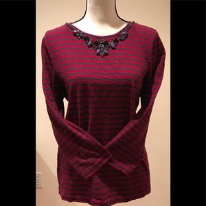 J.Crew jeweled neck top