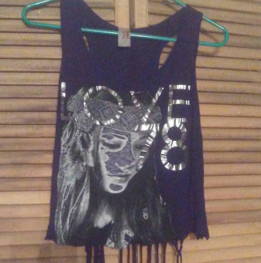 Fringe crop love tank size M
