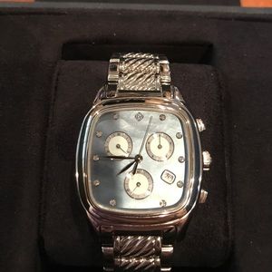 David Yurman men’s mother of pearl diamond watch