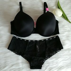 Size 36DD VS PINK PUSH-UP BRA & PANTY L Size 36DD VS PINK PUSH-UP BRA & PANTY L