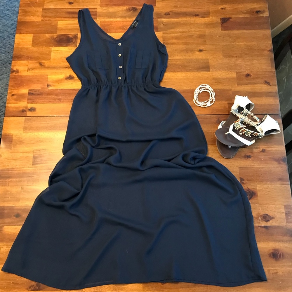 *Final Sale* NWOT NavyBlue Maxi Swim CoverUp Dress