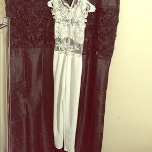 BRAND NEW Fashion Nova white lace jumpsuit