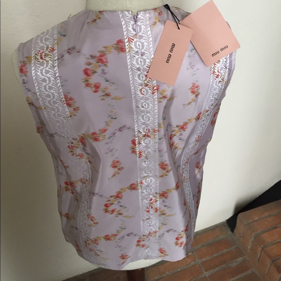 🚫SOLD🚫Miu Miu Lilla Taffetas Chinè Top - Picture 5 of 7